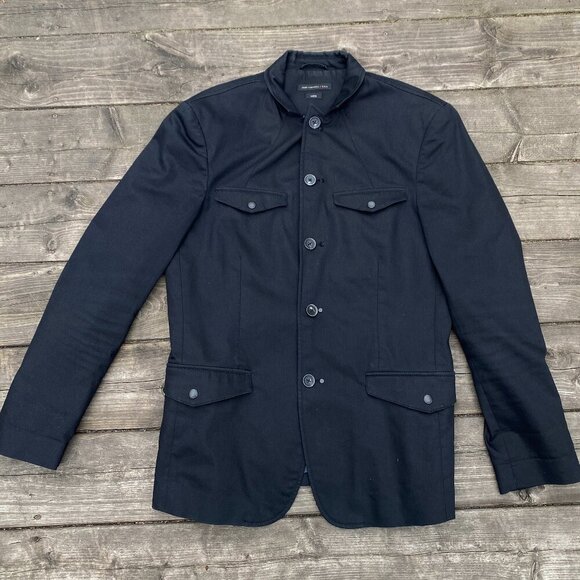 FW15 John Varvatos Luxe Cotton Utility Jacket Size 40 Black Multipocket Large - Picture 2 of 9